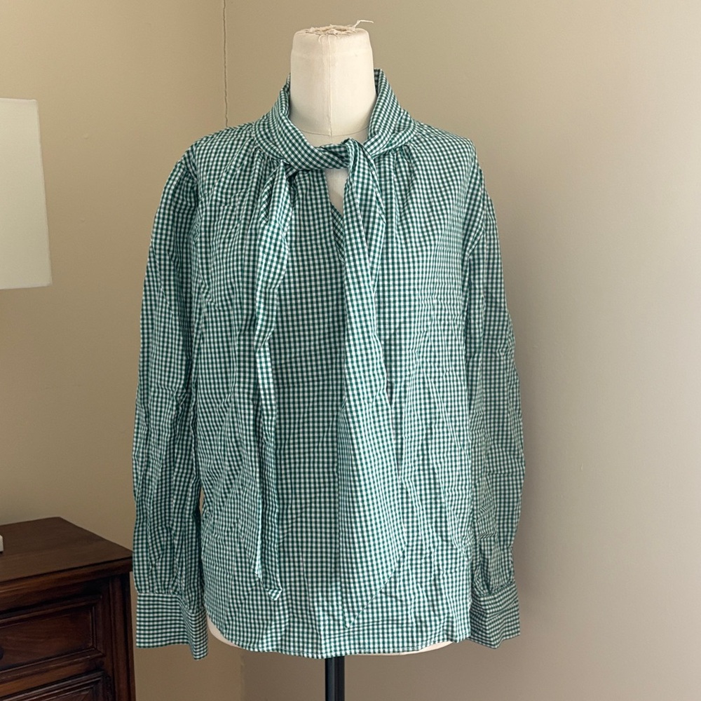 LaRoque Green Gingham Blouse
